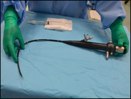 Flexible cystoscope, which is passed via the urethra under local anaesthetic to see inside the bladder. More information on the cystoscopy procedure can be found via the BAUS leaflet clicking here.